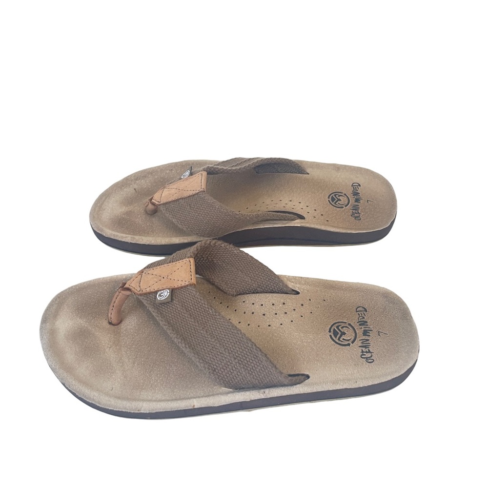 Ocean Minded Flip Flops in size 7 US Mens in color Tan/Brown